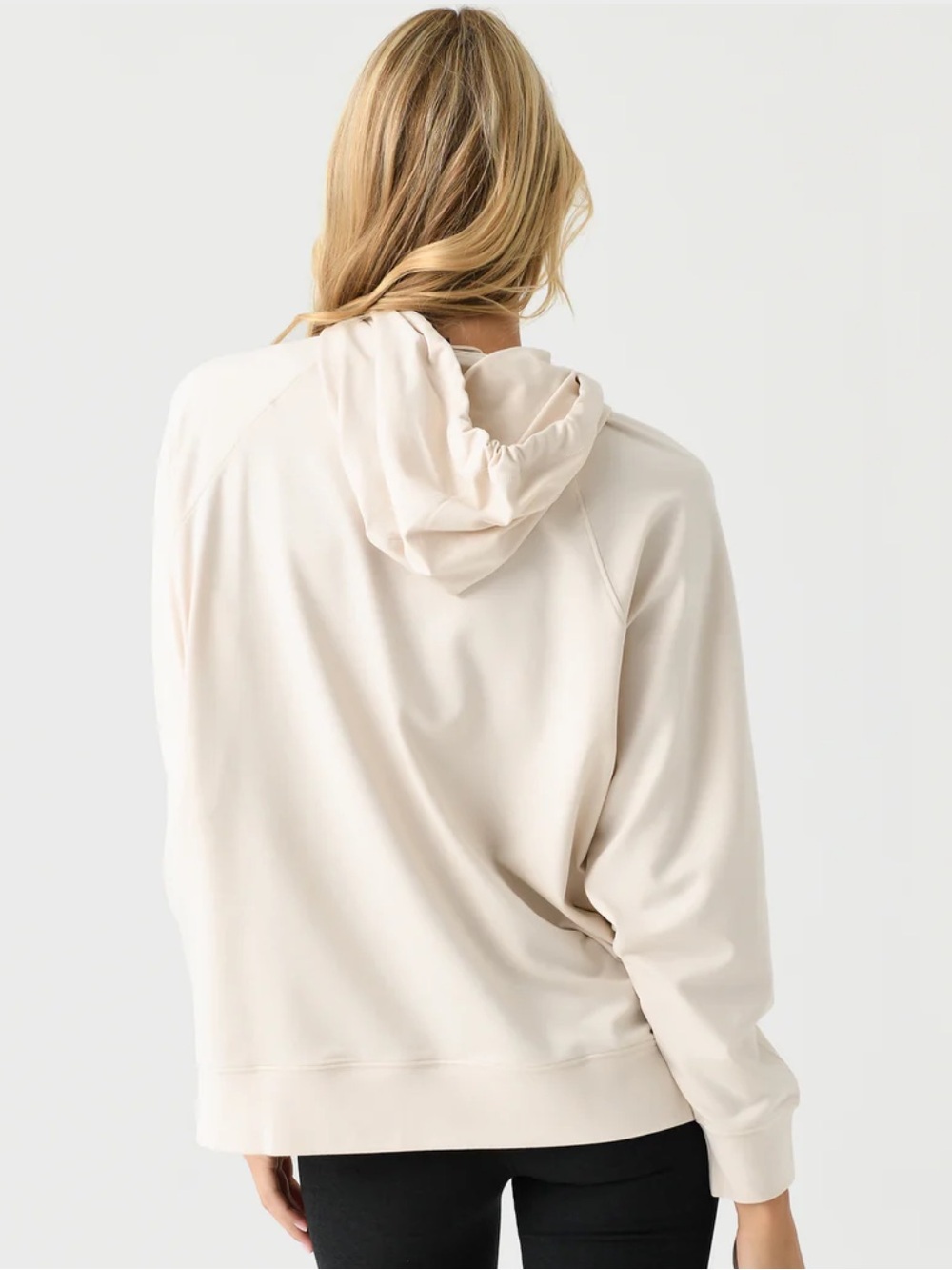 NWOT Vuori Halo Oversized Hoodie XS milkweed heather beige - Picture 3 of 5
